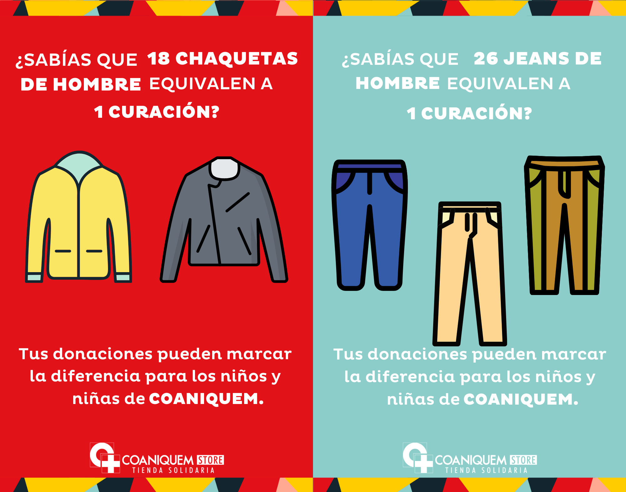 Equivalencias de chaquetas y jeans de hombre para una curación